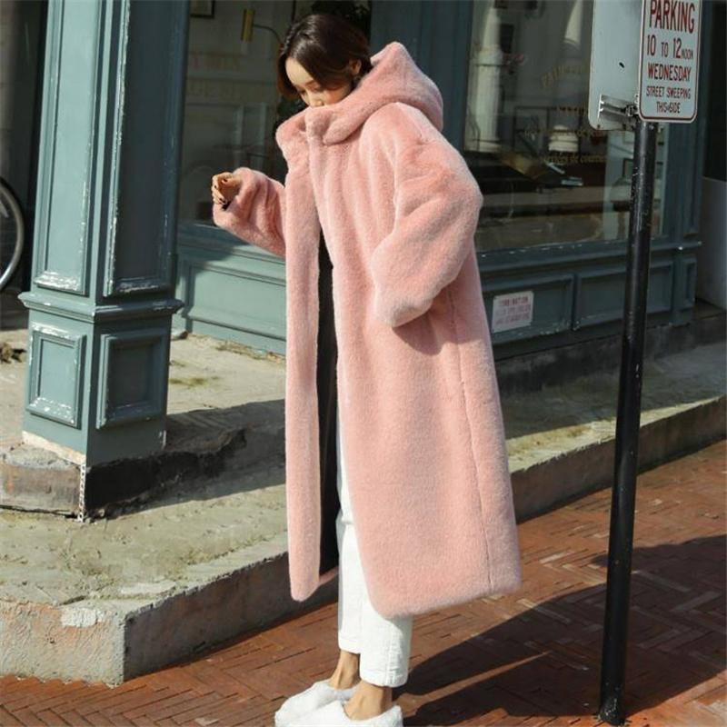 Women's Fur & Faux Women 2021 Spring Autumn Thick Warm Hooded Long Coat Female Casual Loose Furry Fluffy Fake Raccoon Overcoats R77, Blue 
Women's Fur & Faux Women 2021 Spring Autumn Thick Warm Hooded Long Coat Female Casual Loose Furry Fluffy Fake Raccoon Overcoats R77, Blue