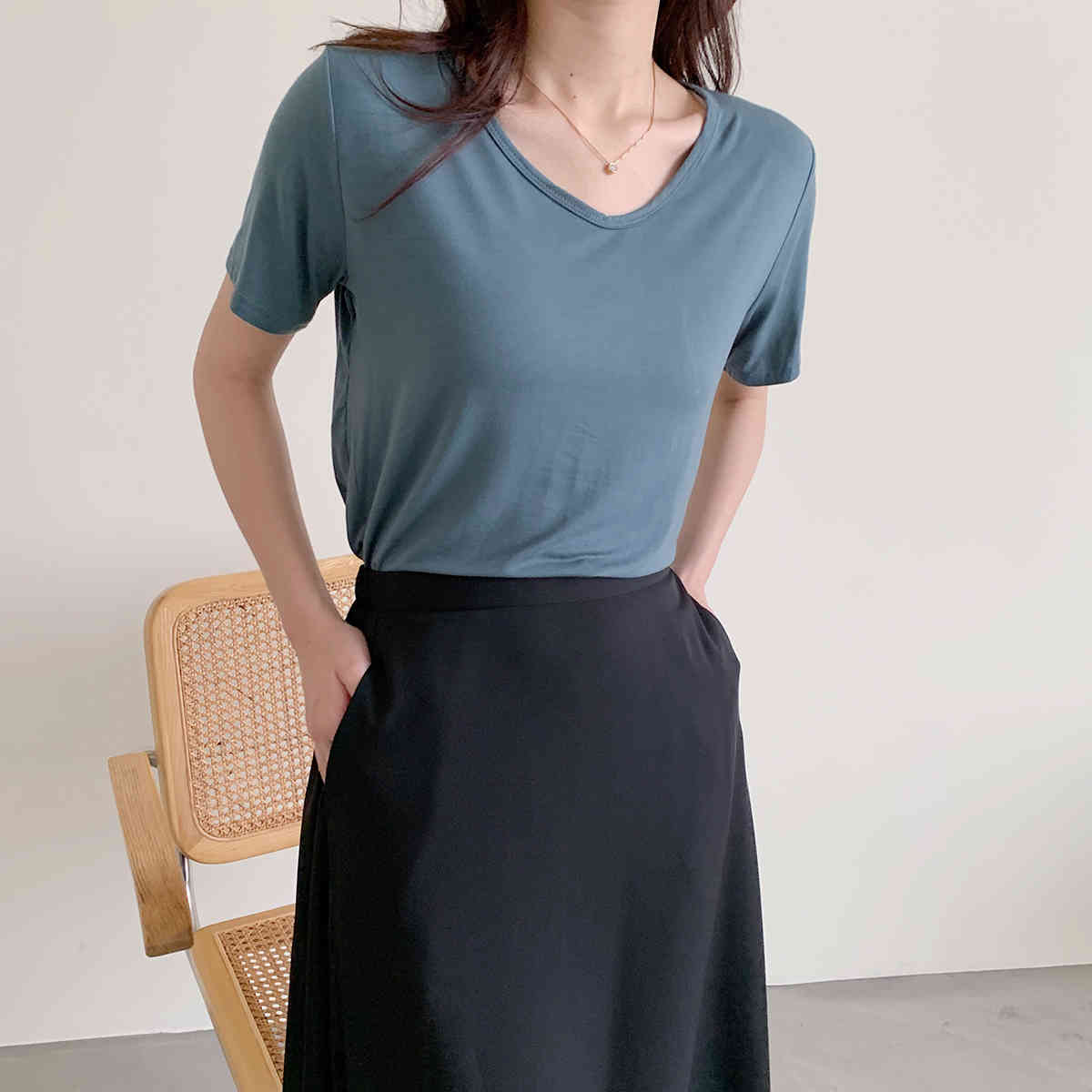 Casual Solid V Neck Pullover Shirts for Women Summer Cotton Short Sleeve Blouse Plus Size Loose Ladies Tops 9262 50 210506