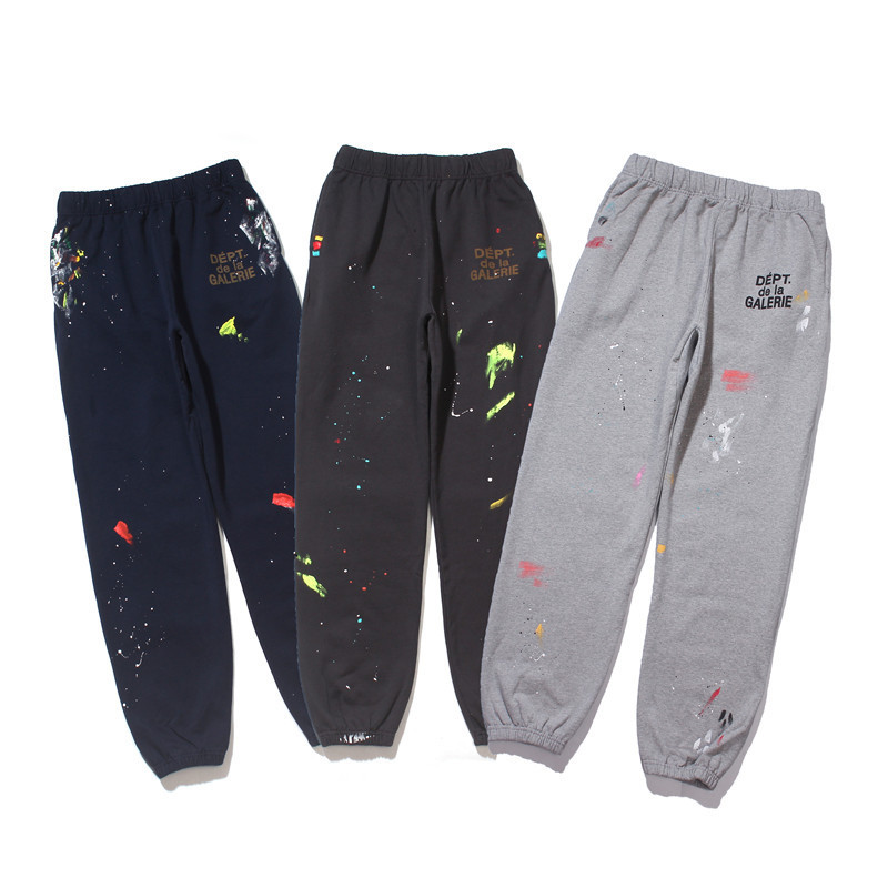 Gallery Dept Casual Splashing Ink Graffiti Printing Loose Sports Pants, Black 
Gallery Dept Casual Splashing Ink Graffiti Printing Loose Sports Pants, Black