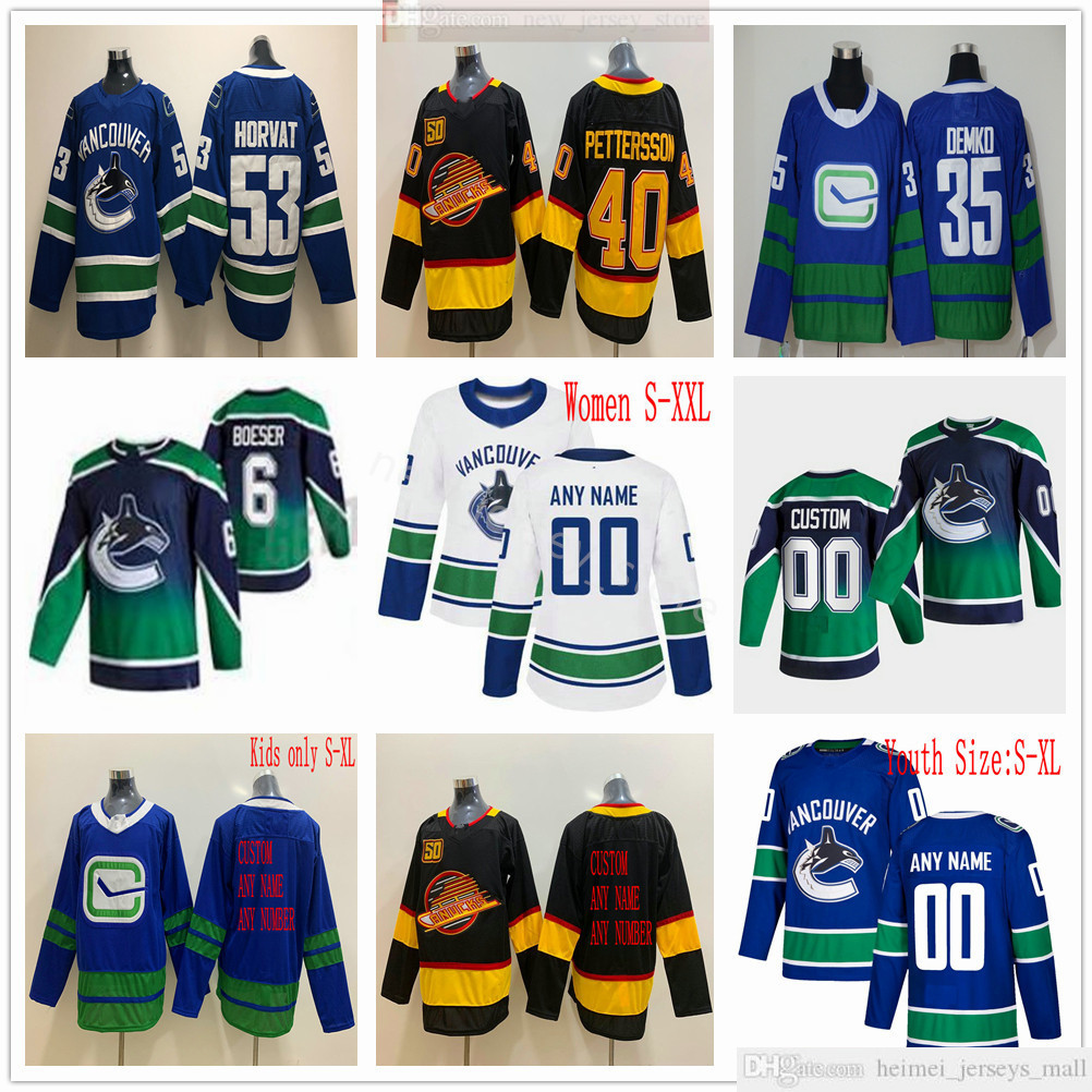 Custom 2021 Reverse Retro Mens Women Kids Hockey Jersey Vancouver Canucks 49 Braden Holtby 53 Bo Horvat Jake Virtanen Brock Boeser Elias Pettersson, Black;red
Custom 2021 Reverse Retro Mens Women Kids Hockey Jersey Vancouver Canucks 49 Braden Holtby 53 Bo Horvat Jake Virtanen Brock Boeser Elias Pettersson, Black;red