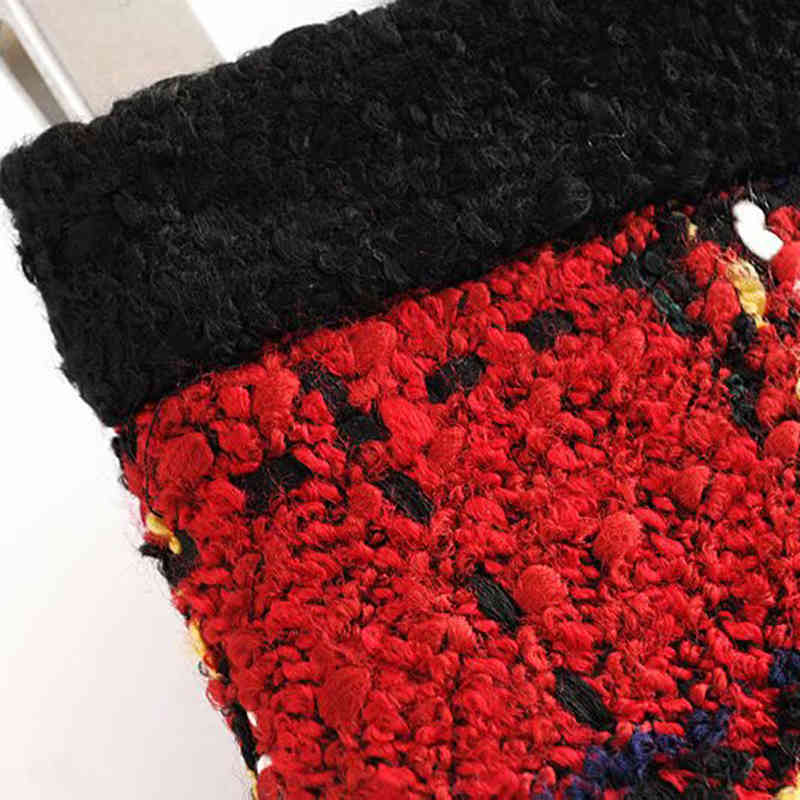 Women Elegant Tweed Plaid Skirt Pockets A Line Fashion Mini Skirts Ladies Summer Zipper Vintage Bottoms Faldas Mujer Moda 210515