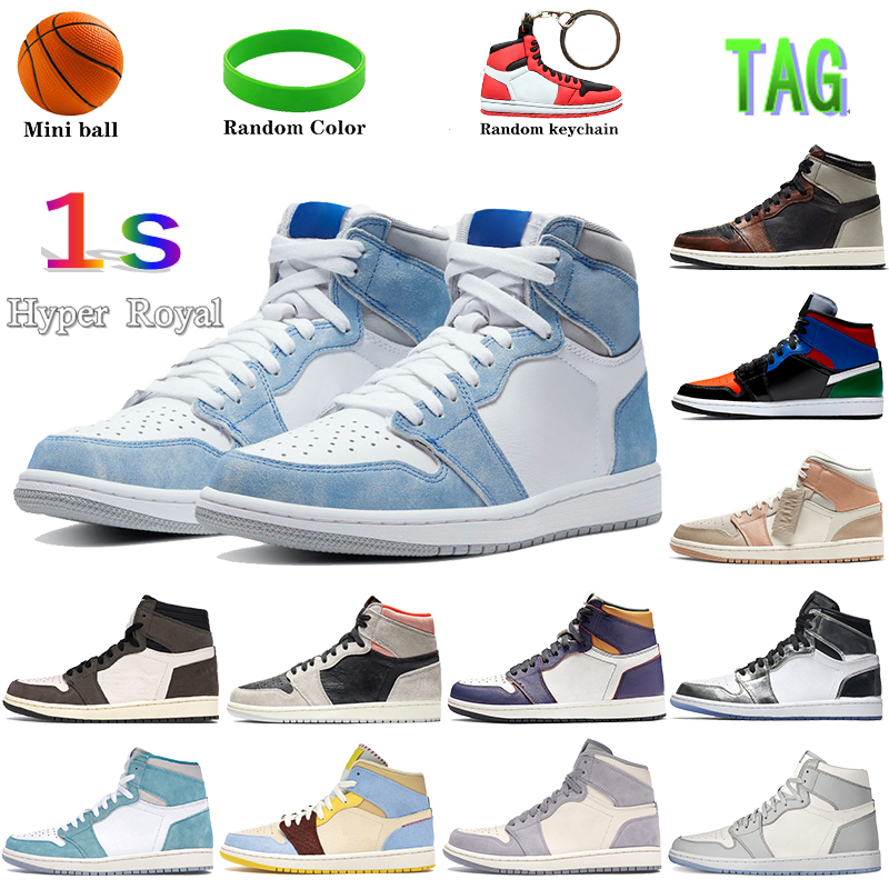 Hyper Royal 1 1s basketball shoes rust shadow Travis Scotts wolf grey sail pale ivory men sneakers women trainers US 5.5-12, Bubble wrap packaging