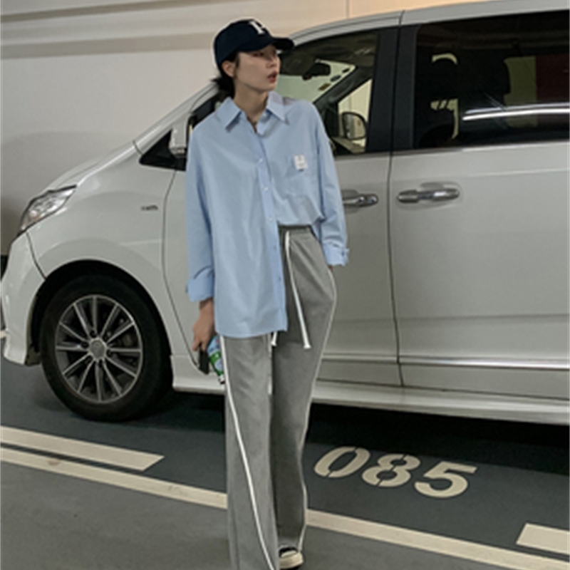 Pant's trousers ninth pants spring and autumn beam mouth all-match casual sports loose slim fit 211124