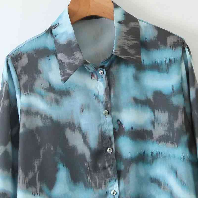 vintage women boho long shirts summer fashion ladies casual blouses autumn female green pattern shirt girls blouse 210430