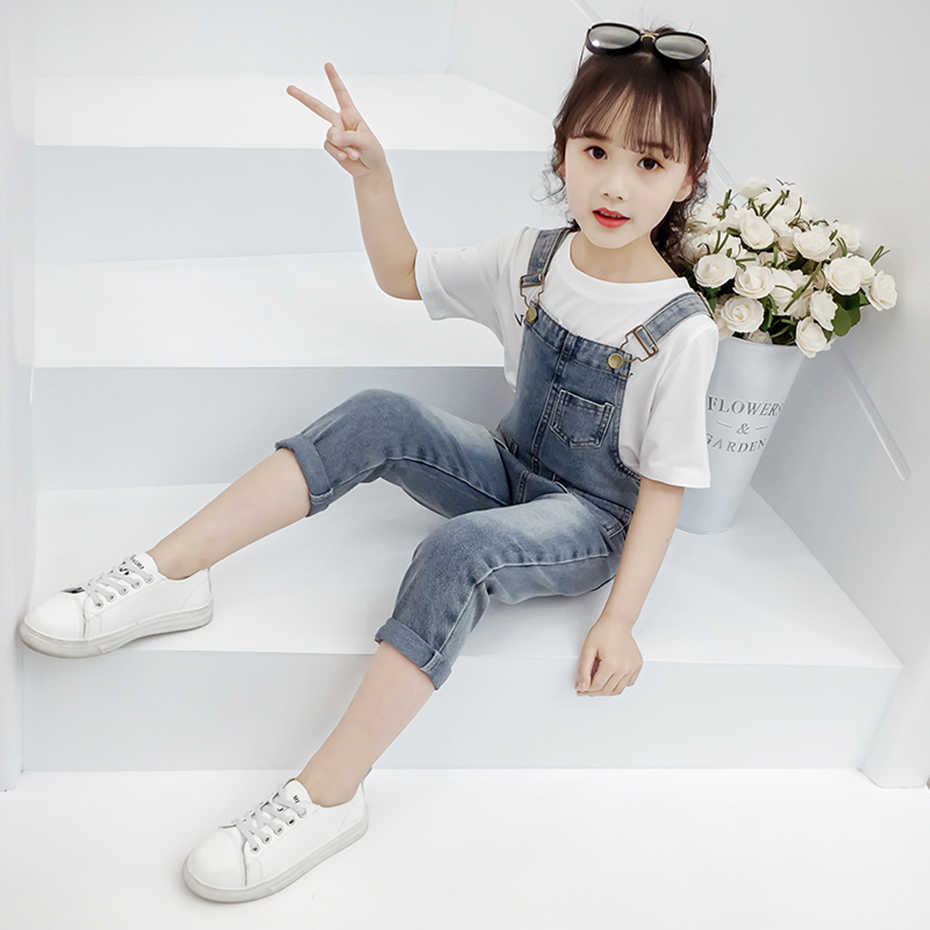 Kids Clothes Letter Tshirt + Jumspuit Clothing For Girls Casual Children Girl Teenage Children's Tracksuits 6 8 10 12 14 210528