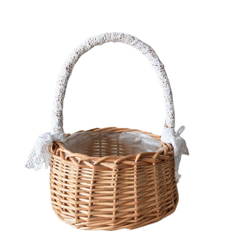 Weaving Rattan Flower Basket Wedding Bride Portable Small Basket Flower Shop Decoration Flower Girl Basket Crafts Supplies
Weaving Rattan Flower Basket Wedding Bride Portable Small Basket Flower Shop Decoration Flower Girl Basket Crafts Supplies