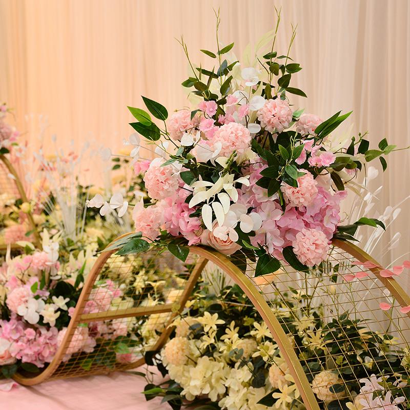 Customize 40cm Artificial Rose Wedding Table Decor Flower Ball Centerpieces Backdrop Party Floral Road Lead Decorative Flowers & Wreaths