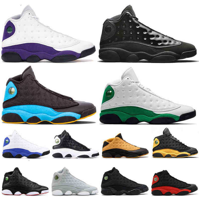13 13s Mens Basketball Shoes COURT PURPLE lucky green defining moments cp3 home wolf grey Men Sport NakeskinJordanRetros Sneaker