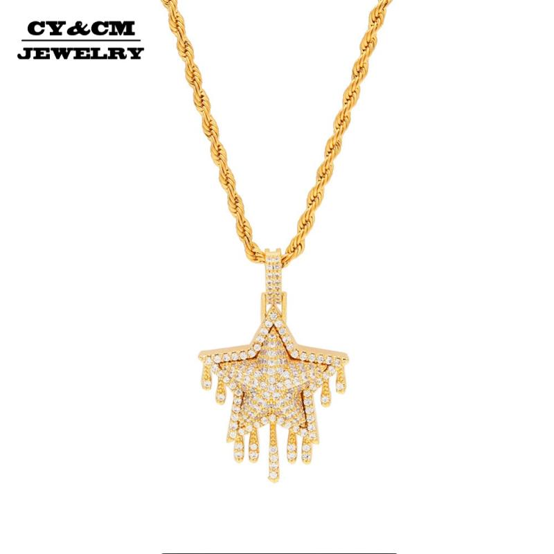 Pendant Necklaces CY&CM Star Gold CZ Bling Iced Out Champagn Micro Paved Cubic Zirconia Hip Hop Crystal Necklace Men Hiphop Jewelry
Pendant Necklaces CY&CM Star Gold CZ Bling Iced Out Champagn Micro Paved Cubic Zirconia Hip Hop Crystal Necklace Men Hiphop Jewelry