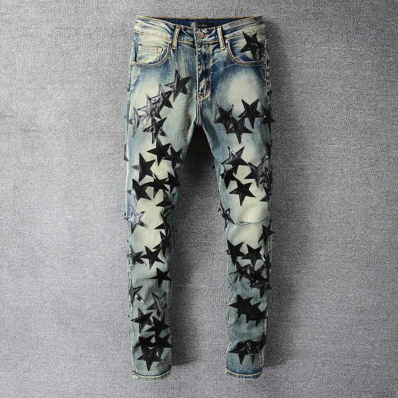 Men's Jeans Pantalon Homme Trendy Black Star Pattern Patch Street Motorcycle Pants Punk Denim Long Hip Hop Men, Picture
Men's Jeans Pantalon Homme Trendy Black Star Pattern Patch Street Motorcycle Pants Punk Denim Long Hip Hop Men, Picture
