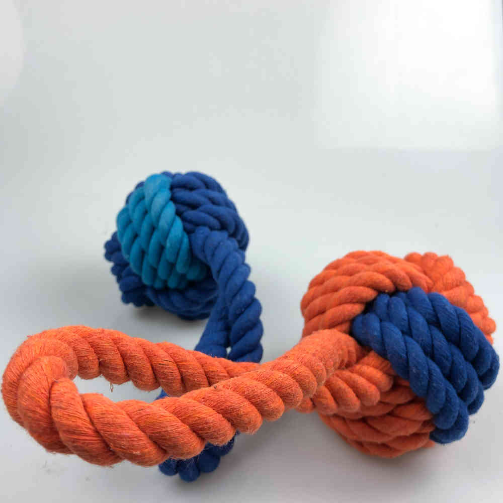 Durable Dog Chew Toy Dogs Linen Rope Ball Tug Of War Toy Teeth Cleaning Strong Pull Playing Dog Puppy Interactive Training Toy