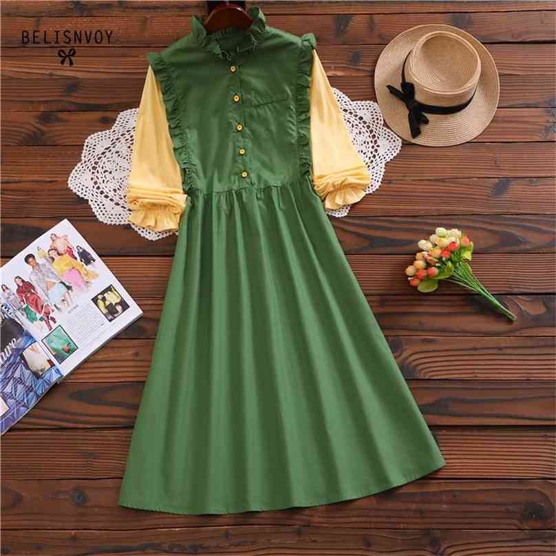 Japanese Spring Autumn Women Avocado Green Party Dress Cute Sweet Patchwork Elegant Kawaii Ruffles Lolita Style Girl 210520
Japanese Spring Autumn Women Avocado Green Party Dress Cute Sweet Patchwork Elegant Kawaii Ruffles Lolita Style Girl 210520