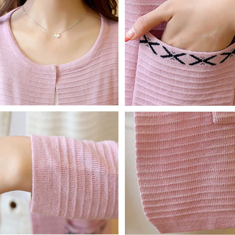 Spring Women's Long Sweater Cashmere Autumn Cardigan knitting Sweater Pink Black Red Print Winter Fashion Slim Women 7479 210918