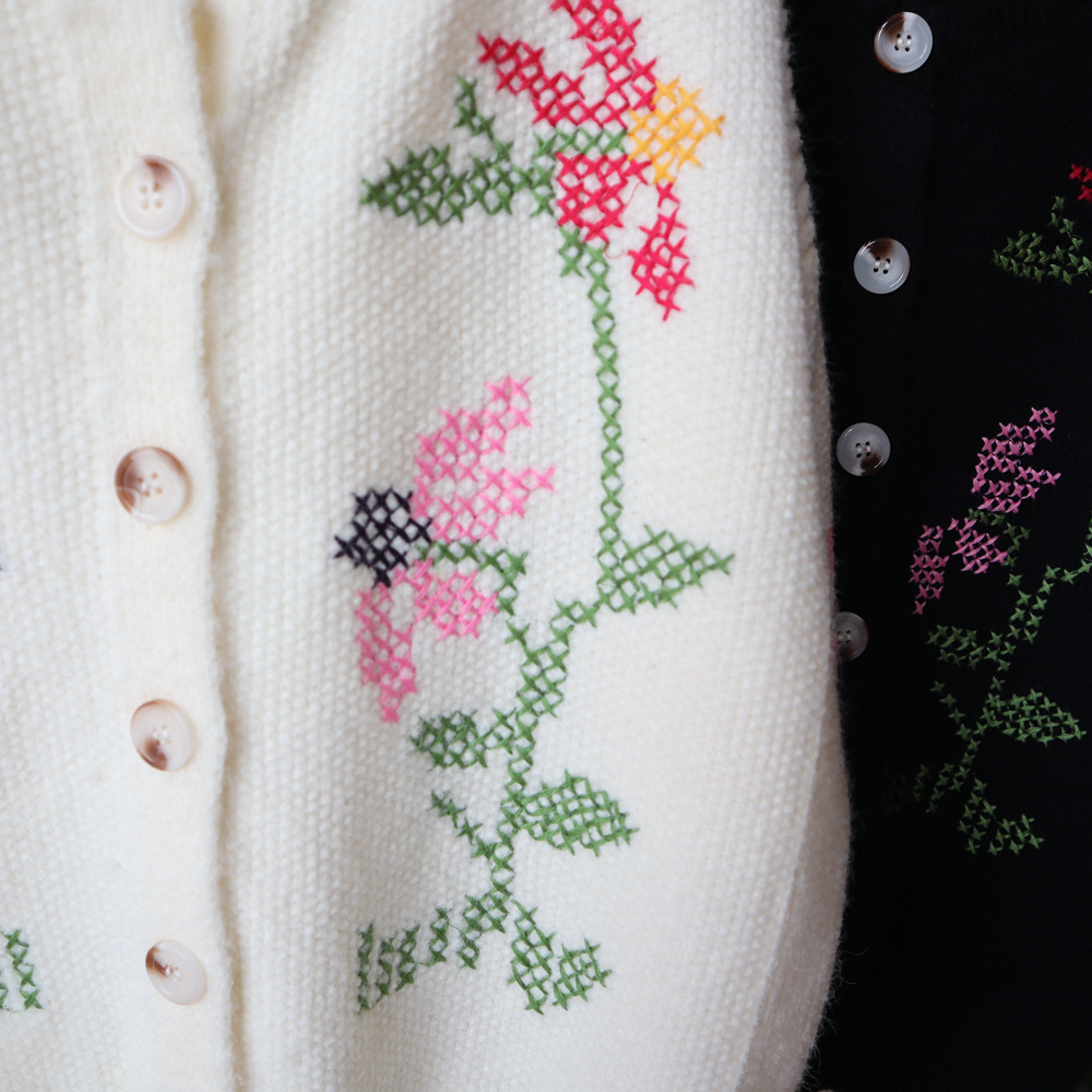 Nomikuma Pull Femme Floral Embroidery Long Sleeve O-neck Sweater Coat Autumn Winter Knitted Short Women Cardigans 6C299 210427