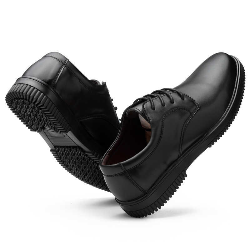 Chef Waiter Shoes el and Restaurant Kitchen Shoe Soft Work Non-slip Flat Black Oil Proof Waterproof Wearable 210826