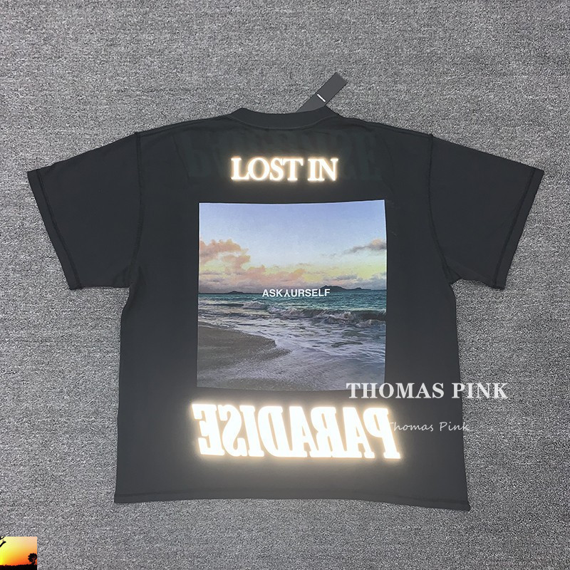 Oversized 3M Reflective Askyurself T Shirt High Quality Lost In California Dream T-shirt Unisex Fast 210420