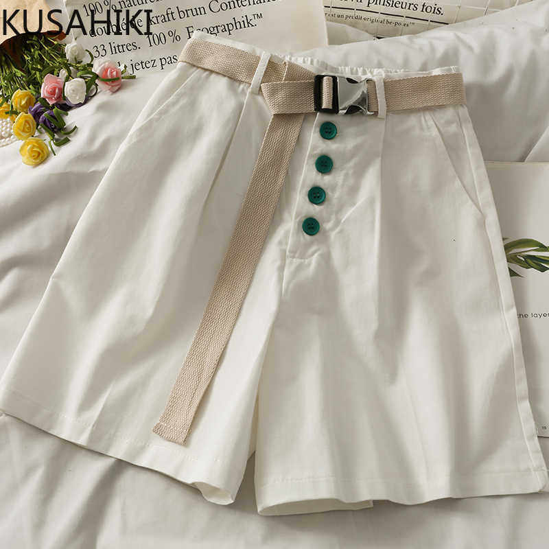 KUSAHIKI Korean Belt High Waisted Woman Shorts Causal Summer Bottoms Fashion Solid Wide Leg Short Feminimos 6J534 210602, Black
KUSAHIKI Korean Belt High Waisted Woman Shorts Causal Summer Bottoms Fashion Solid Wide Leg Short Feminimos 6J534 210602, Black