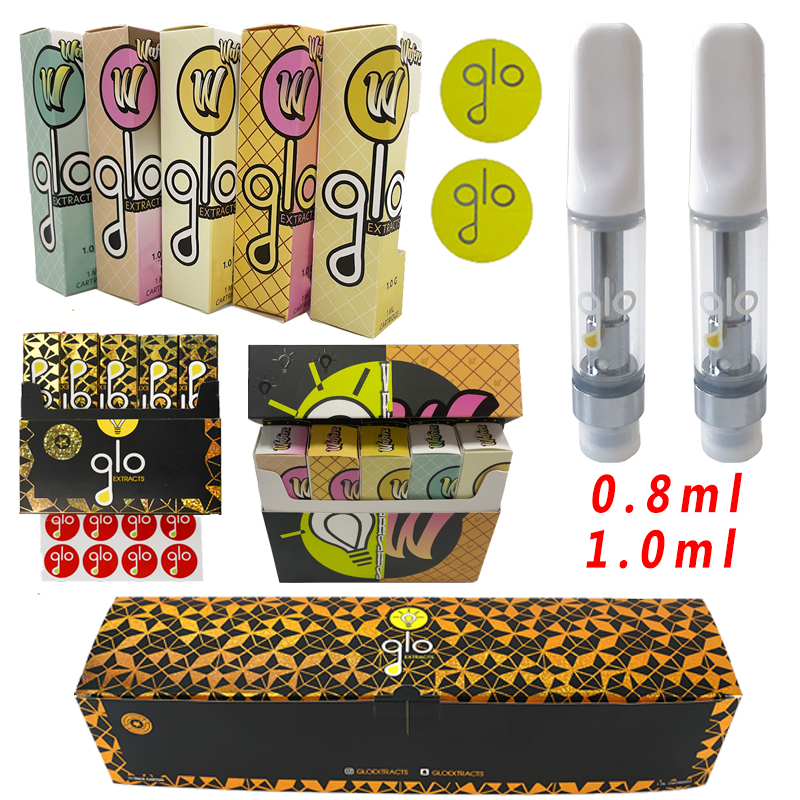 Glo Extracts Atomizers Empty Vape Cartridges Packaging 0.8ml 1ml Ceramic Coil Carts 510 Thread Glass Thick Oil Vaporizer E Cigarettes With Scratch Code
Glo Extracts Atomizers Empty Vape Cartridges Packaging 0.8ml 1ml Ceramic Coil Carts 510 Thread Glass Thick Oil Vaporizer E Cigarettes With Scratch Code