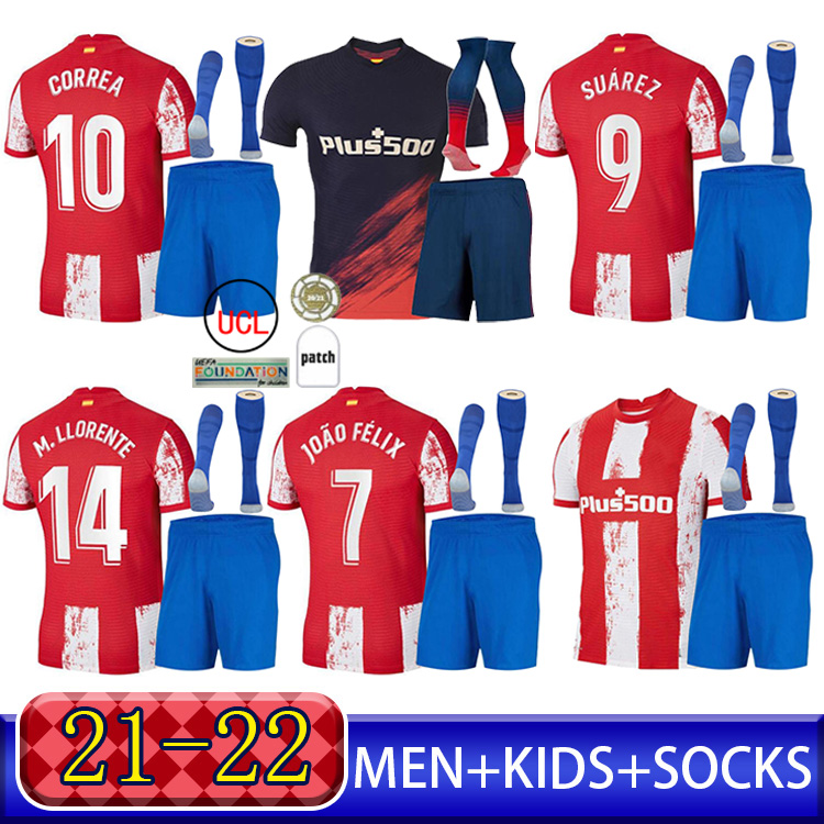 21 22 Atletico Soccer Jerseys de Madrid JOÃO FÉLIX 2021 2022 Suarez CORREA KOKE Dembélé Carrasco M.LLORENTE SAUL LEMAR DEMBELE Men Kids Kits, Black
21 22 Atletico Soccer Jerseys de Madrid JOÃO FÉLIX 2021 2022 Suarez CORREA KOKE Dembélé Carrasco M.LLORENTE SAUL LEMAR DEMBELE Men Kids Kits, Black
