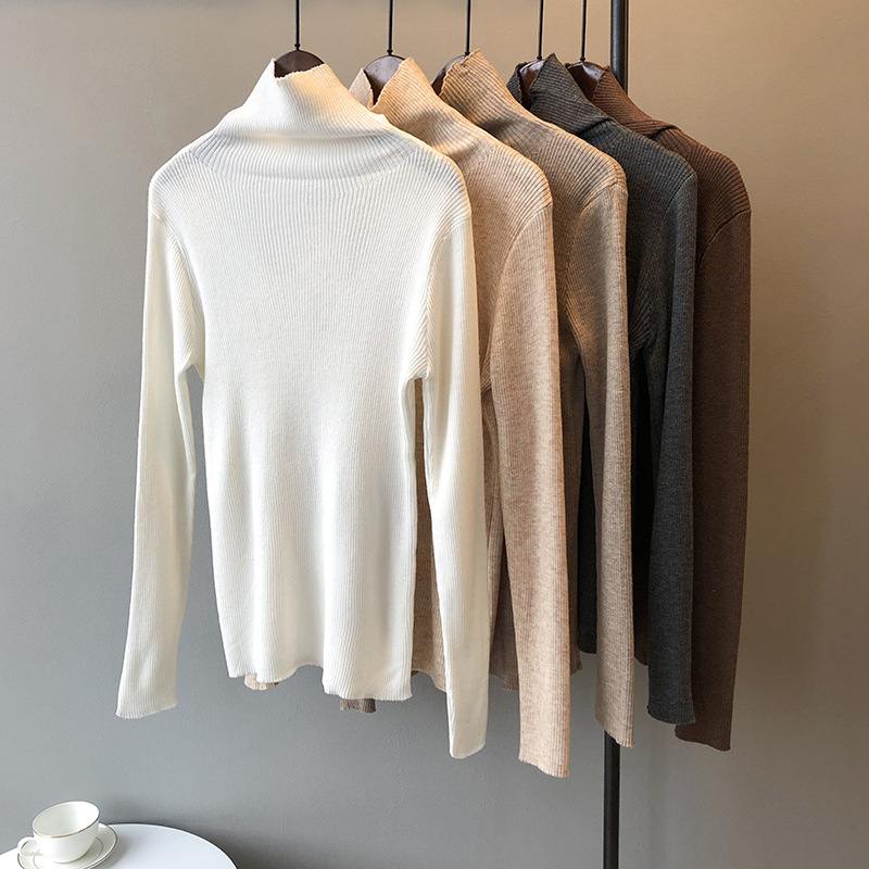 Simple Bottoming Shirt Women Slim Slimming Base Inner Sweater Tturtleneck Solid Color Warm Soft All Match Tops Fashion 210520, Brown
Simple Bottoming Shirt Women Slim Slimming Base Inner Sweater Tturtleneck Solid Color Warm Soft All Match Tops Fashion 210520, Brown