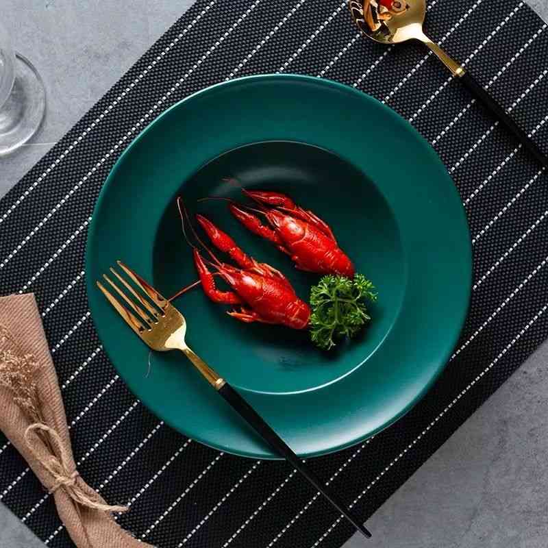 Cap household cap dish creative western meal ceramic spaghetti tableware soup deep plate
Cap household cap dish creative western meal ceramic spaghetti tableware soup deep plate