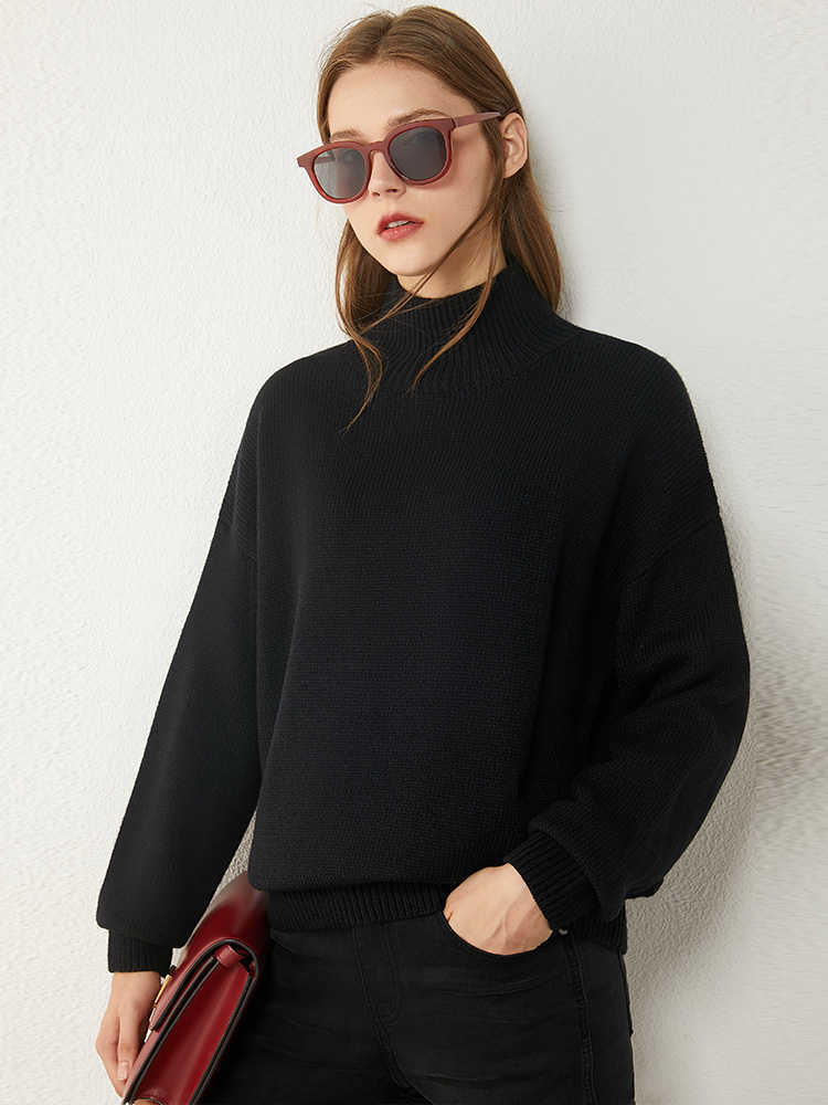 Minimalism Autumn Winter Fashion Women's Sweater Solid Turtleneck For Women Tops 1207 210527