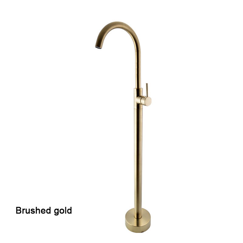 Black Bathroom Floor Stand Bath tub Faucet Single Function H& Cold Water Mixer Bathtub Tap Chrome/Black/Gold