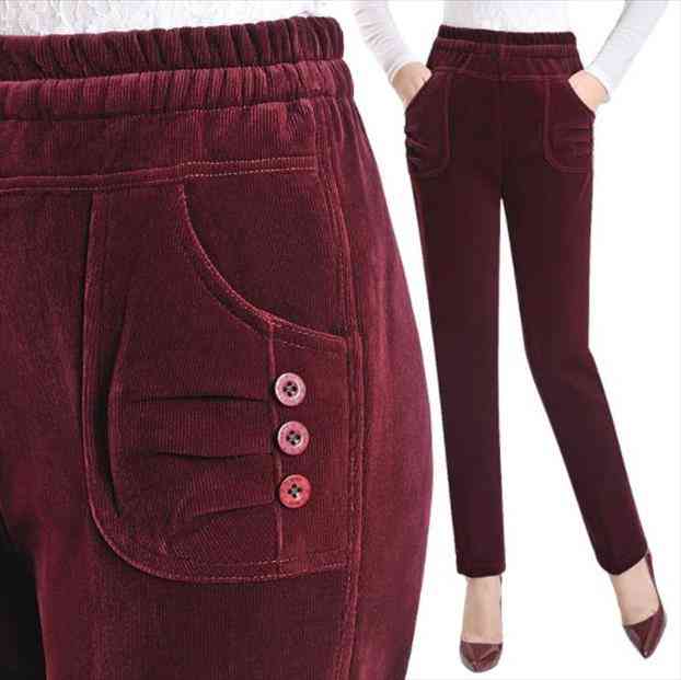 Autumn And Winter Women Corduroy Pants Plus Velvet Trousers Plus Size 4xl High Elastic Waist Straight Pants Lm79, Black;white
Autumn And Winter Women Corduroy Pants Plus Velvet Trousers Plus Size 4xl High Elastic Waist Straight Pants Lm79, Black;white