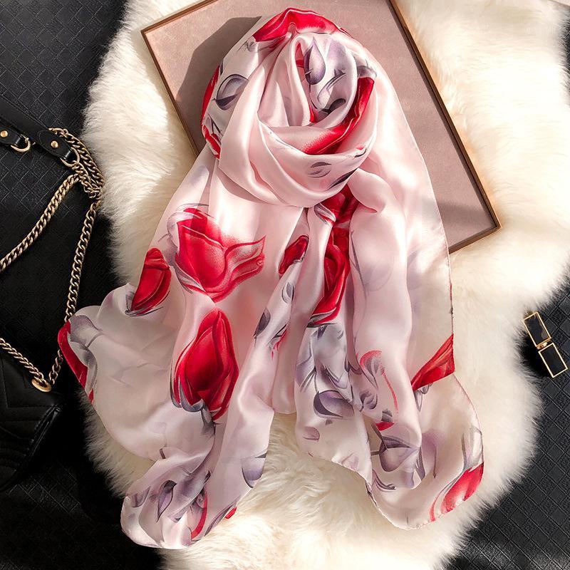 Fashion Women Silk Scarf Female Classic Floral Printed Scarves Ladies Beach Wrap Chiffon Shawl Sunscreen Foulard Muffler, Blue;gray
Fashion Women Silk Scarf Female Classic Floral Printed Scarves Ladies Beach Wrap Chiffon Shawl Sunscreen Foulard Muffler, Blue;gray