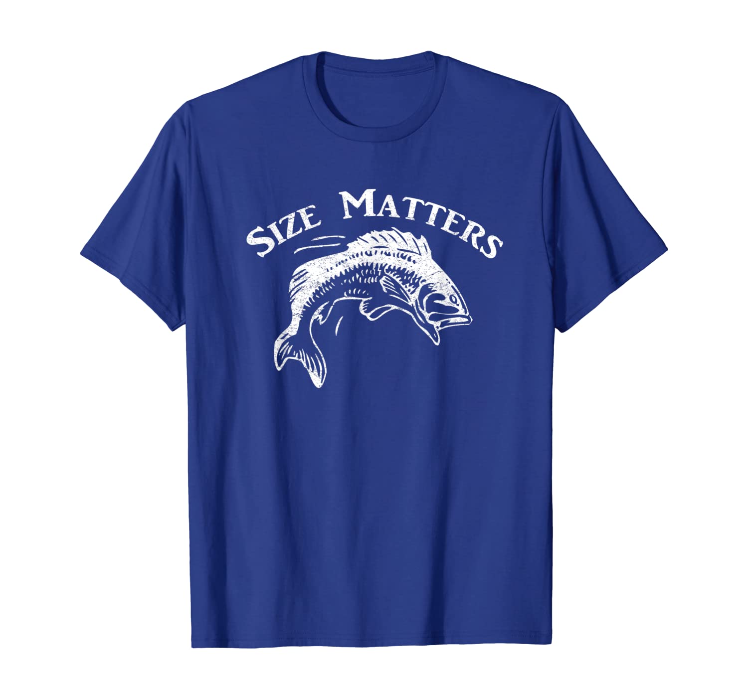 Funny Fishing T-Shirt: SIZE MATTERS Love Fishing Tee Gift, White;black