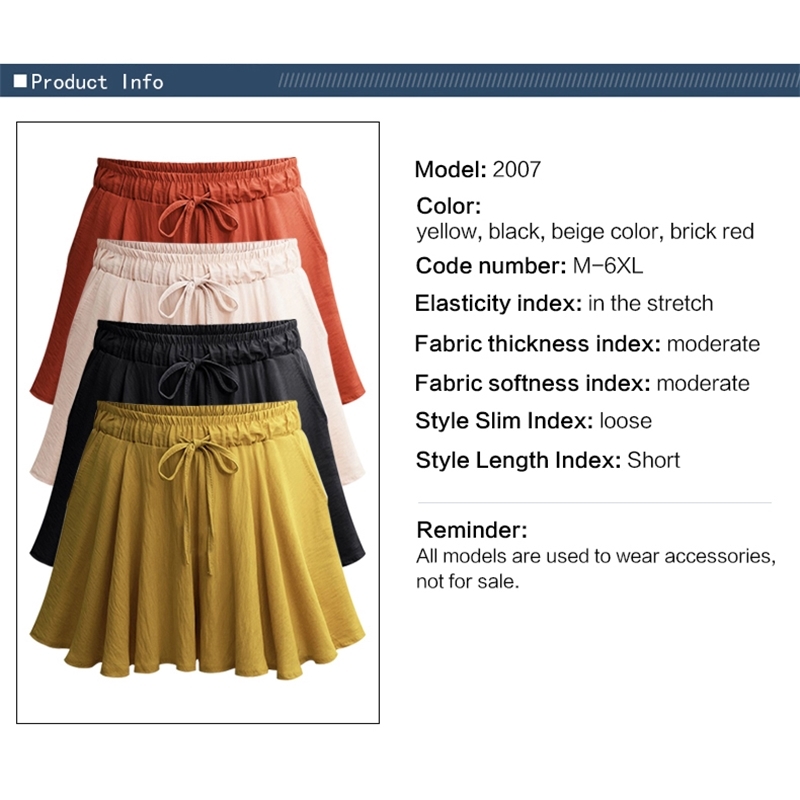 Summer Plus Size 6XL Women Shorts Skirts Cotton Wide Leg Shorts Women Casual Loose Female Large Size Shorts 210611