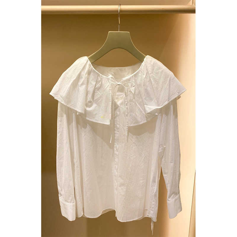 Chic Elegant Temperament Woman Shirts Sweet bow Turn-down Collar Blouses Sunmmer Solid All-match Simple Femme Blusas 210525