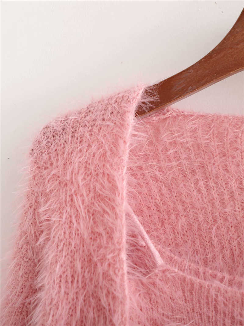 Sweet Women Causal Soft Loose Sweaters Fashion Ladies Pink Knitted Tops Elegant Female Chic Solid Two Piece Suit 210527