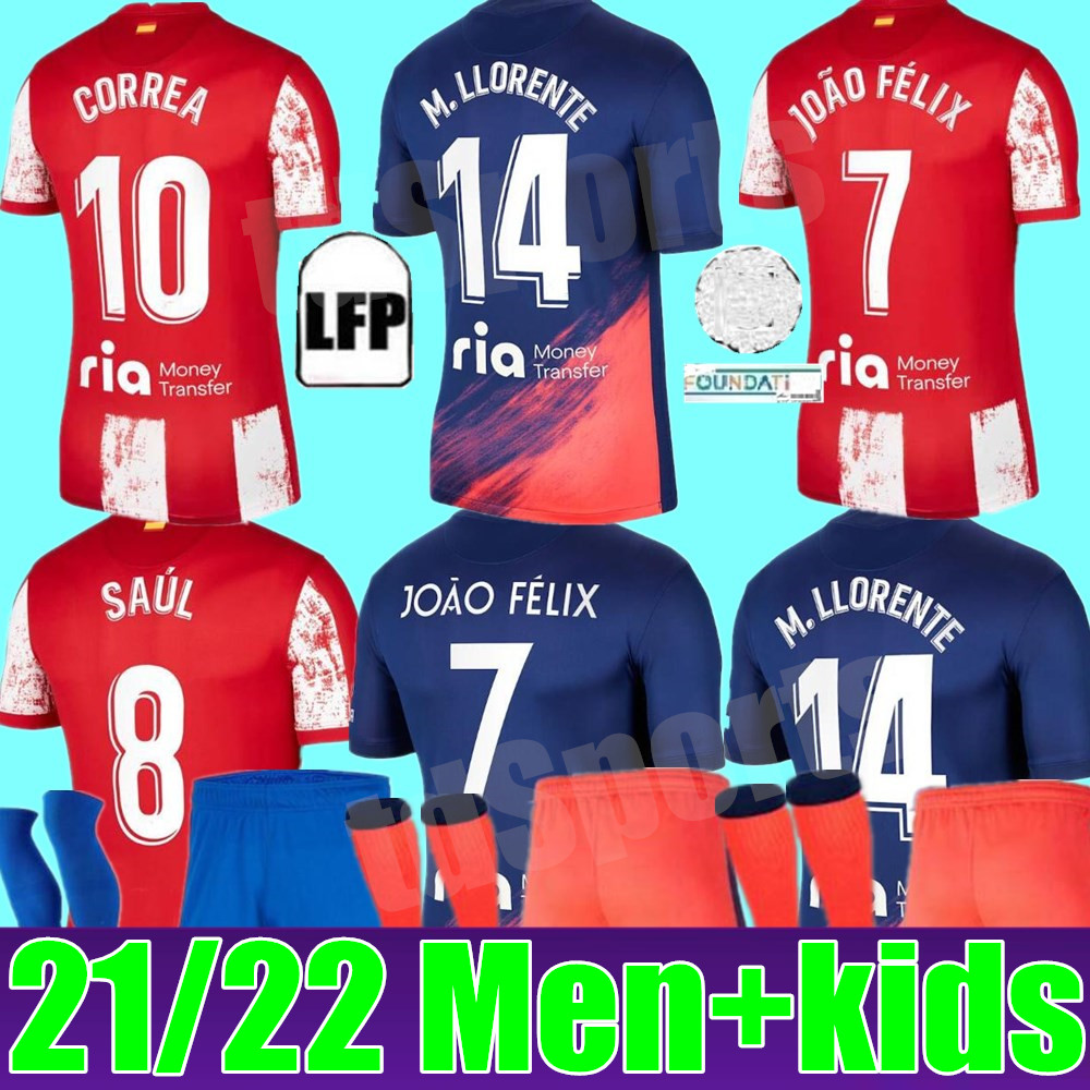 21 22 Atletico Madrid Soccer Jerseys SUAREZ JOÃO FÉLIX 2021 2022 M. Llorente CORREA KOKE home away 3rd LEMAR CARRASCO adult men Women kids kit Football Shirt, Women home+champion patch
21 22 Atletico Madrid Soccer Jerseys SUAREZ JOÃO FÉLIX 2021 2022 M. Llorente CORREA KOKE home away 3rd LEMAR CARRASCO adult men Women kids kit Football Shirt, Women home+champion patch