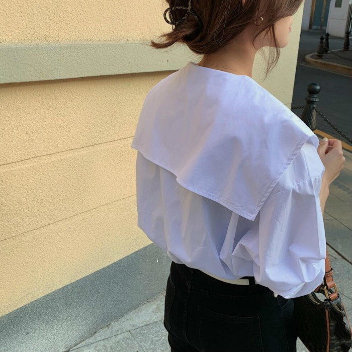 Nomikuma Spring Korean Women Blouse Sweet Peter Pan Collar Shirt Belt Slim Waist Medium-long Blusas Feminimos Top 6D846 210427