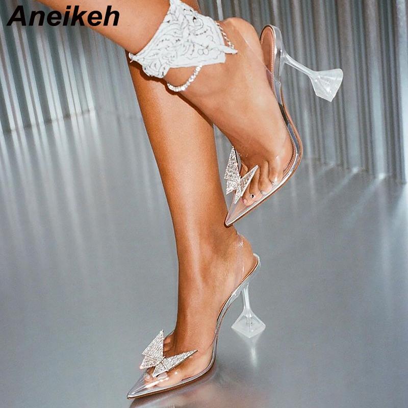 Aneikeh For Women 2021 Summer Sexy Pointed Toe PVC Fashion Butterfly-Knot Party Ladies Spike Heels Pumps Slingbacks Wedding Dress Shoes, Black
Aneikeh For Women 2021 Summer Sexy Pointed Toe PVC Fashion Butterfly-Knot Party Ladies Spike Heels Pumps Slingbacks Wedding Dress Shoes, Black