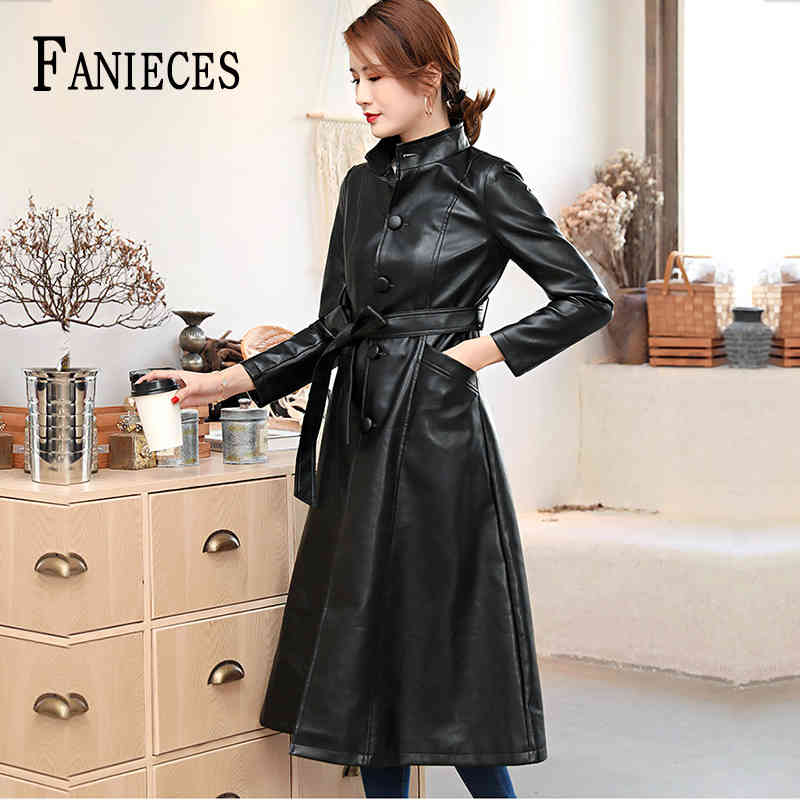 Fall Women Faux Leather Long Jackets With Belt Fashion Pu Coat Ladies Trench Female Overcoat Plus size 4XL 210520, Red
Fall Women Faux Leather Long Jackets With Belt Fashion Pu Coat Ladies Trench Female Overcoat Plus size 4XL 210520, Red