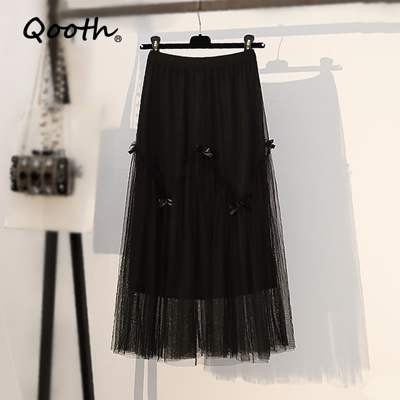 Qooth High Waist Skirt A-line Cake Mesh Gauze Women's Spring and Summer Long Fairy Sweet QT526 210518, Black
Qooth High Waist Skirt A-line Cake Mesh Gauze Women's Spring and Summer Long Fairy Sweet QT526 210518, Black