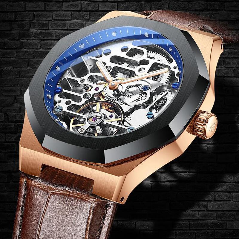 Wristwatches AILANG 2022 Fashion Brown Leather Men's Automatic Luxury Waterproof Luminous Skeleton Watch Steampunk Mechanical Watches, Black
Wristwatches AILANG 2022 Fashion Brown Leather Men's Automatic Luxury Waterproof Luminous Skeleton Watch Steampunk Mechanical Watches, Black