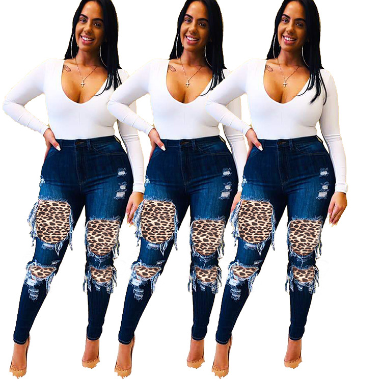 2021 Autumn Fashion Leopard Printing Hollow Out Women Jeans High Waist Button Zipper Fly Pencil Pants Suitable High Street Wear, Blue
2021 Autumn Fashion Leopard Printing Hollow Out Women Jeans High Waist Button Zipper Fly Pencil Pants Suitable High Street Wear, Blue