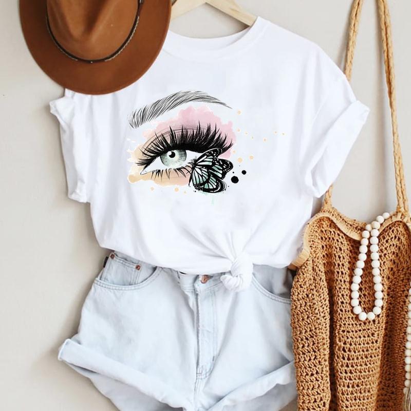 Women's T-Shirt Women Ladies Watercolor Casual Eye Eyelash Fashion Cartoon Summer Lady Print Tee Stylish T Top Tshirts Clothes, 01
Women's T-Shirt Women Ladies Watercolor Casual Eye Eyelash Fashion Cartoon Summer Lady Print Tee Stylish T Top Tshirts Clothes, 01