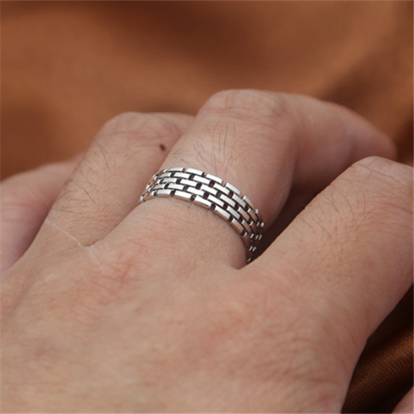 High quality 925 sterling silver braided band rings American Europe antique handmade designer punk Luxury jewelry accessories
