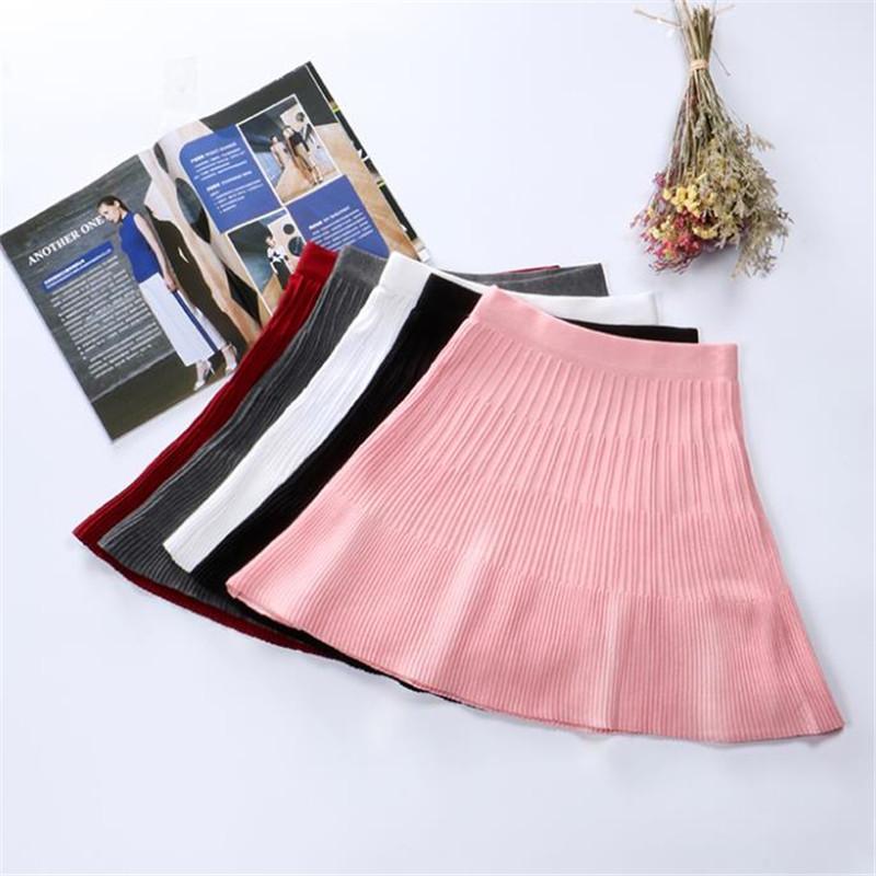Skirts Autumn Winter Women Knitted Skirt Sexy Solid High Waist Short Umbrella Pleated Ladies Elastic Mini RH1511, Black
Skirts Autumn Winter Women Knitted Skirt Sexy Solid High Waist Short Umbrella Pleated Ladies Elastic Mini RH1511, Black