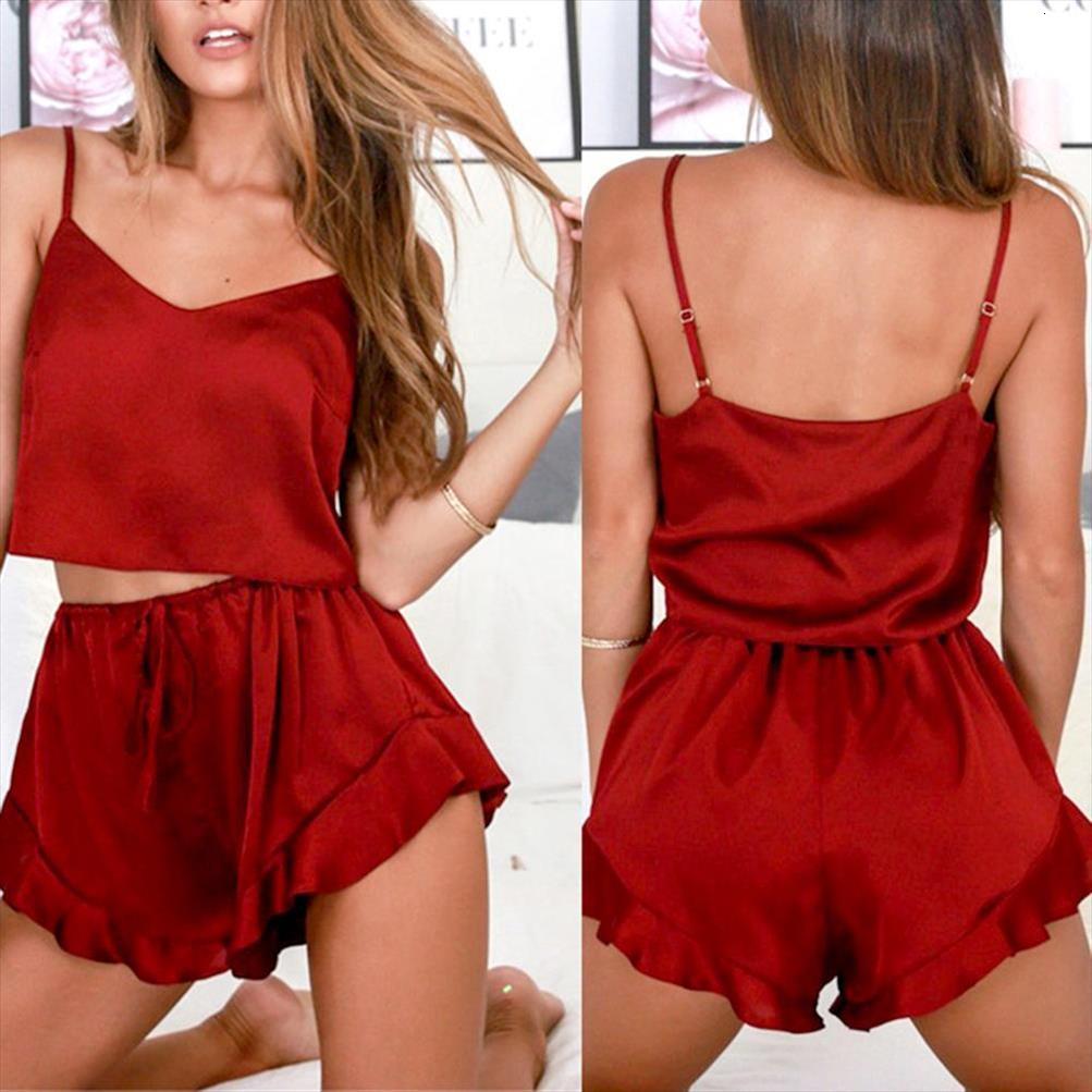 solid shorts set womens sleepwears summer satin pijama pyjama sleeveless nightwear camis crop top, Black;red
solid shorts set womens sleepwears summer satin pijama pyjama sleeveless nightwear camis crop top, Black;red