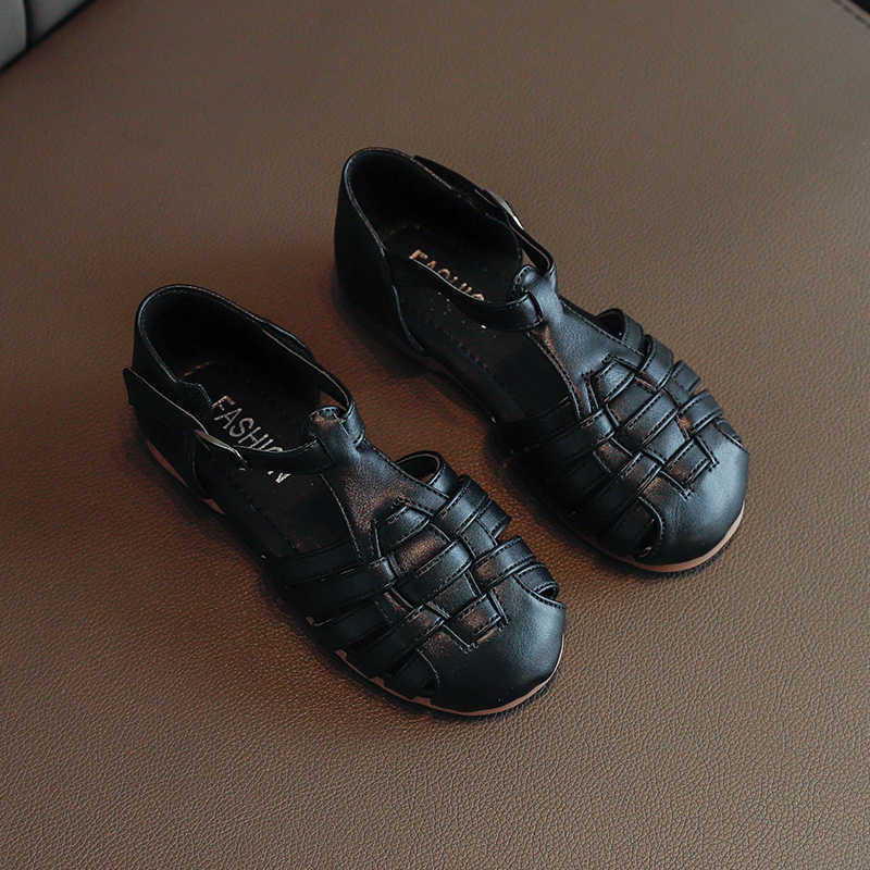 Girls Leather Shoes Kids Cut-outs Woven Style Princess Sweet Soft Sweet Shoes 2021 Spring Children Casual Flats for Toddlers X0703