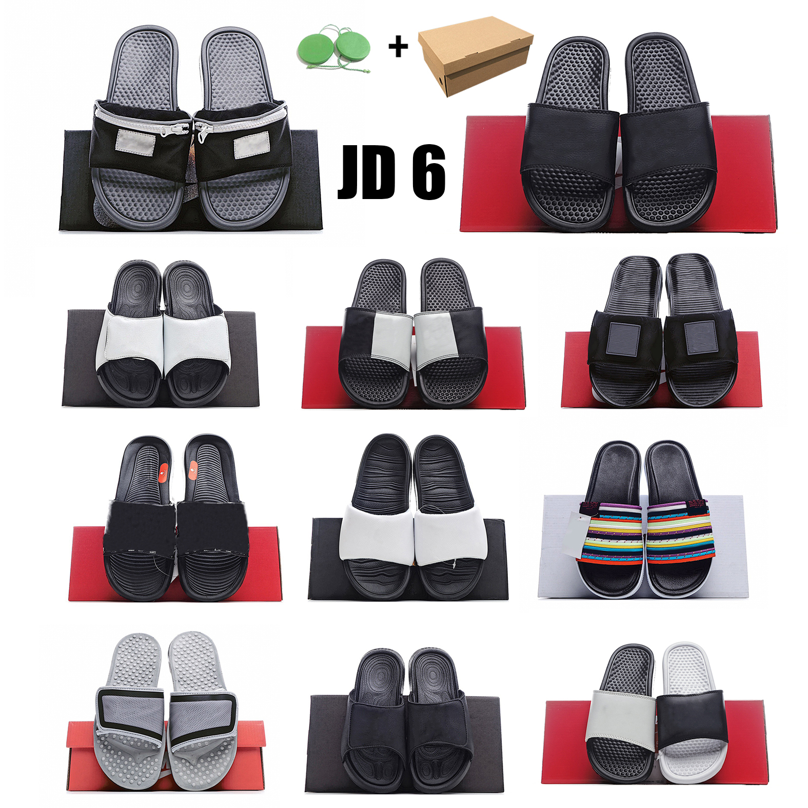 Summer men women slide beach slippers indoor sandals foam runner flat flip flops with box, Black
Summer men women slide beach slippers indoor sandals foam runner flat flip flops with box, Black