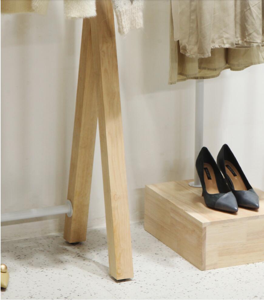 Clothing store display rack women's cloth shop hanging Organization shoe bag racks landing against the wall clothes Storage Holders white