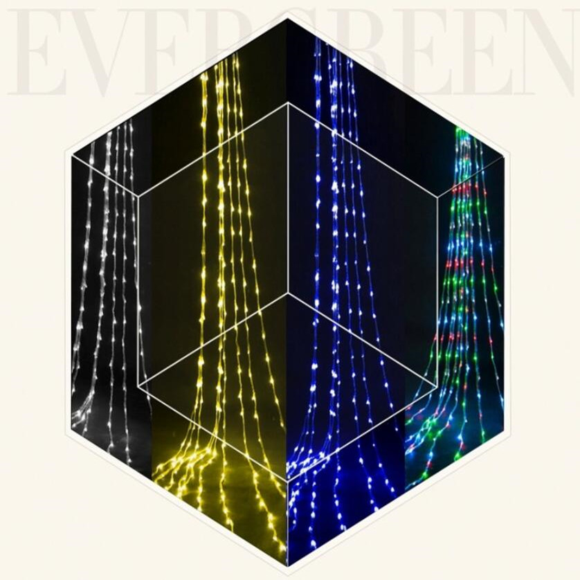 LED Water Lamp Waterfall Lights Christmas Hanging Tree Rooftop Decoration Meteor Lights 8 Functions for Outdoor Courtyard 6W