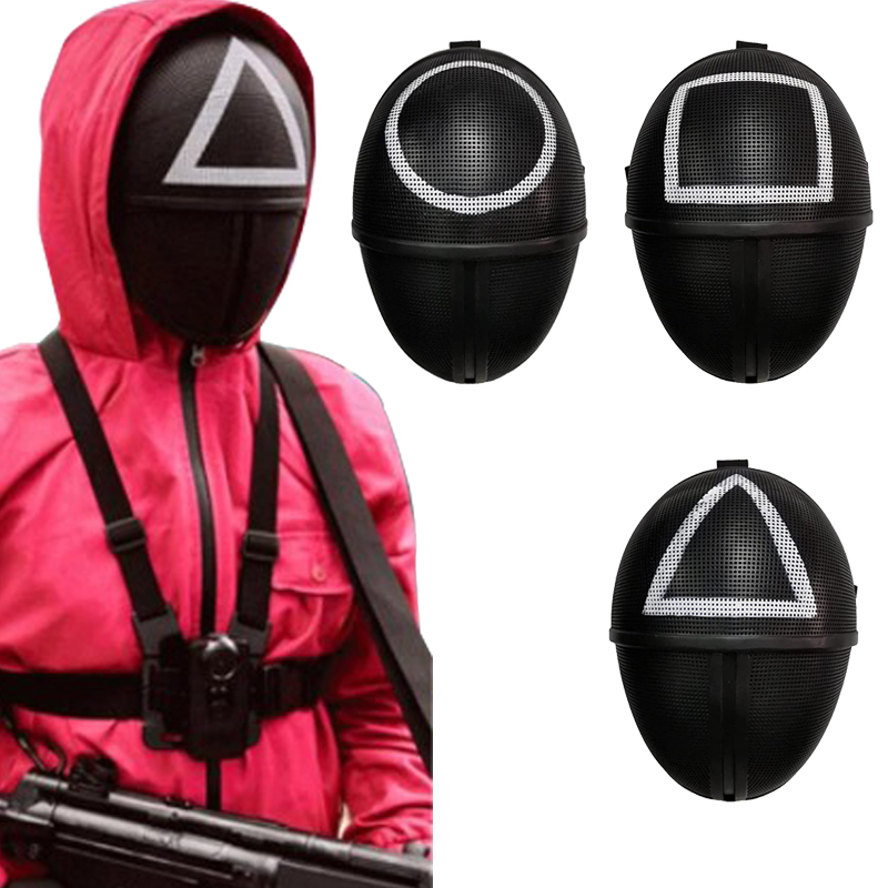 Squid Game Masked 2021 TV Cosplay Party Favor Man Masks Scary Helmet Accessories Delicate Halloween Masquerade Props Mask