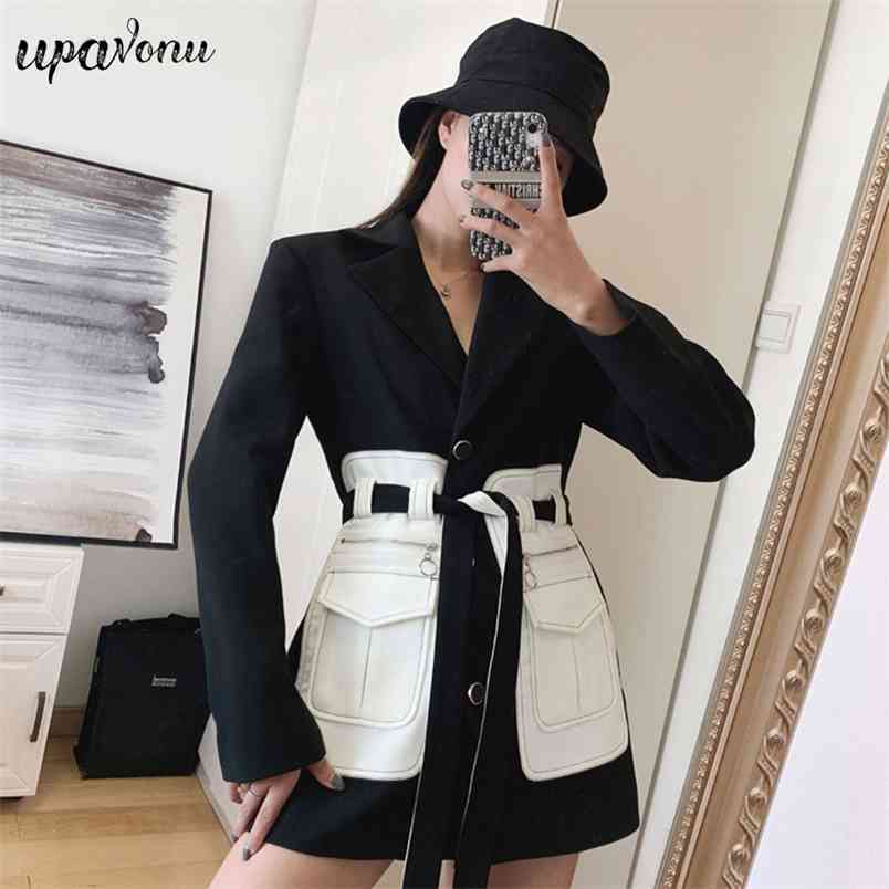 Free Patchwork Hit Color Blazer For Women Notched Long Sleeve High Waist Lace Up Casual Female Fashion 210524, Black
Free Patchwork Hit Color Blazer For Women Notched Long Sleeve High Waist Lace Up Casual Female Fashion 210524, Black